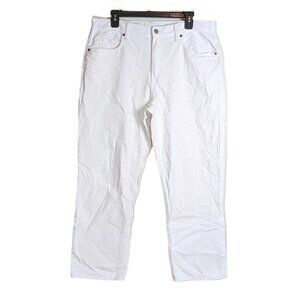 Old Navy Slouchy Straight Jeans Womens 12 White High Rise Crop Ankle 100% Cotton